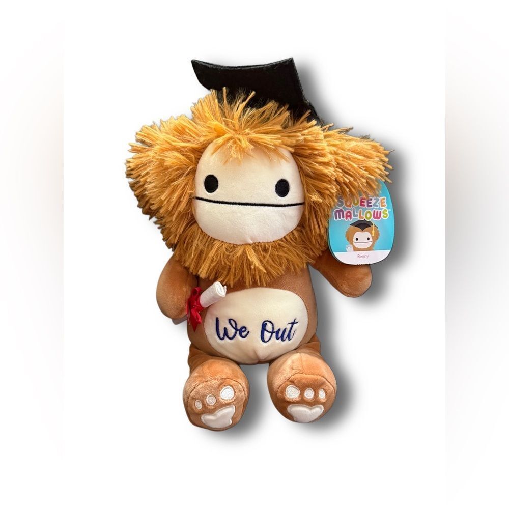 Squishmallow‎ Graduation Benny the Bigfoot Squeezemallow New with Tags Plushie